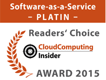 Platin-Award in der Kategorie Cloud Computing/Software-as-a-Service